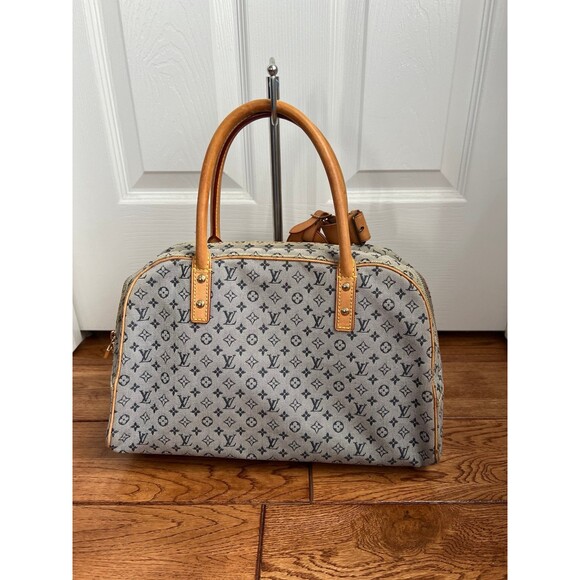 Louis Vuitton LV Mini Lin Marie Navy Monogram Satchel Handbag - Picture 2 of 11